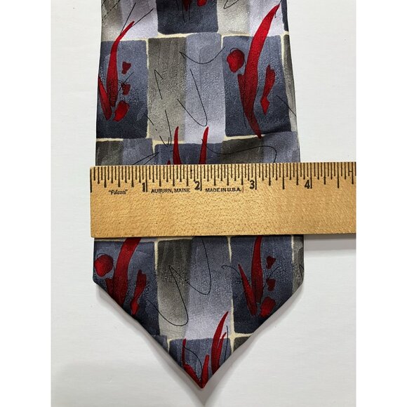 Grateful Dead Jerry Garcia Wetlands I Collection 14 Silk Tie Abstract Red Gray - Picture 2 of 7